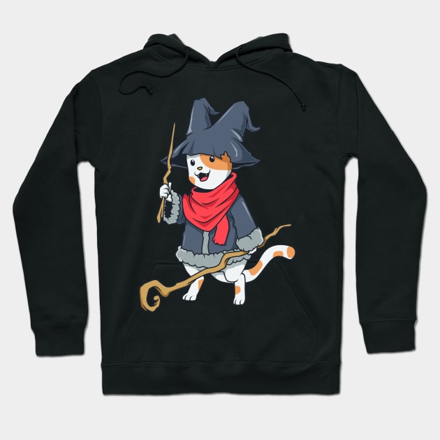 Wizard and magician - magic cat Hoodie by Modern Medieval Design